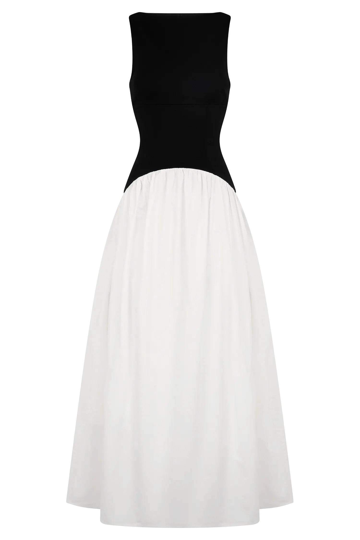 Acacia Contrast Sleeveless Maxi Dress - Black/White