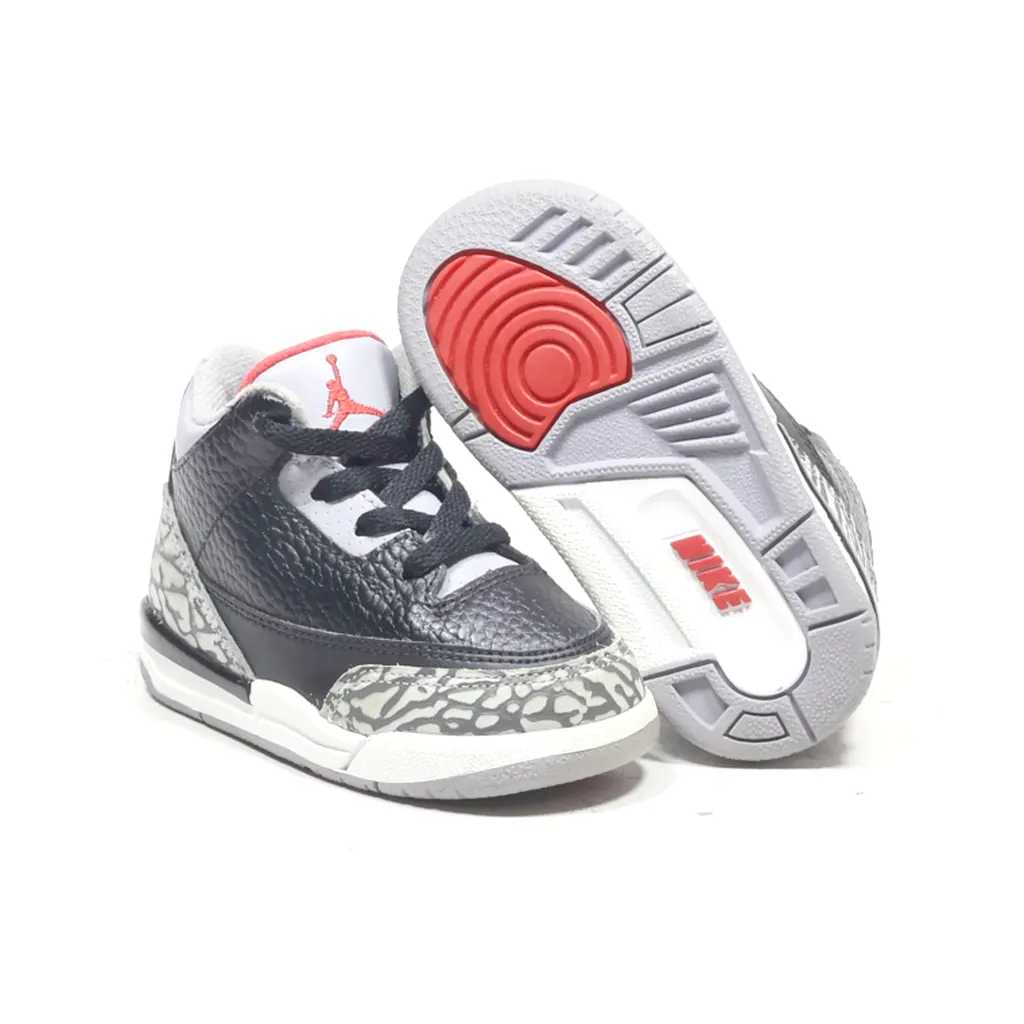 Air Jordan 3 Retro Bt Sneakers Leather Black Color For Kids
