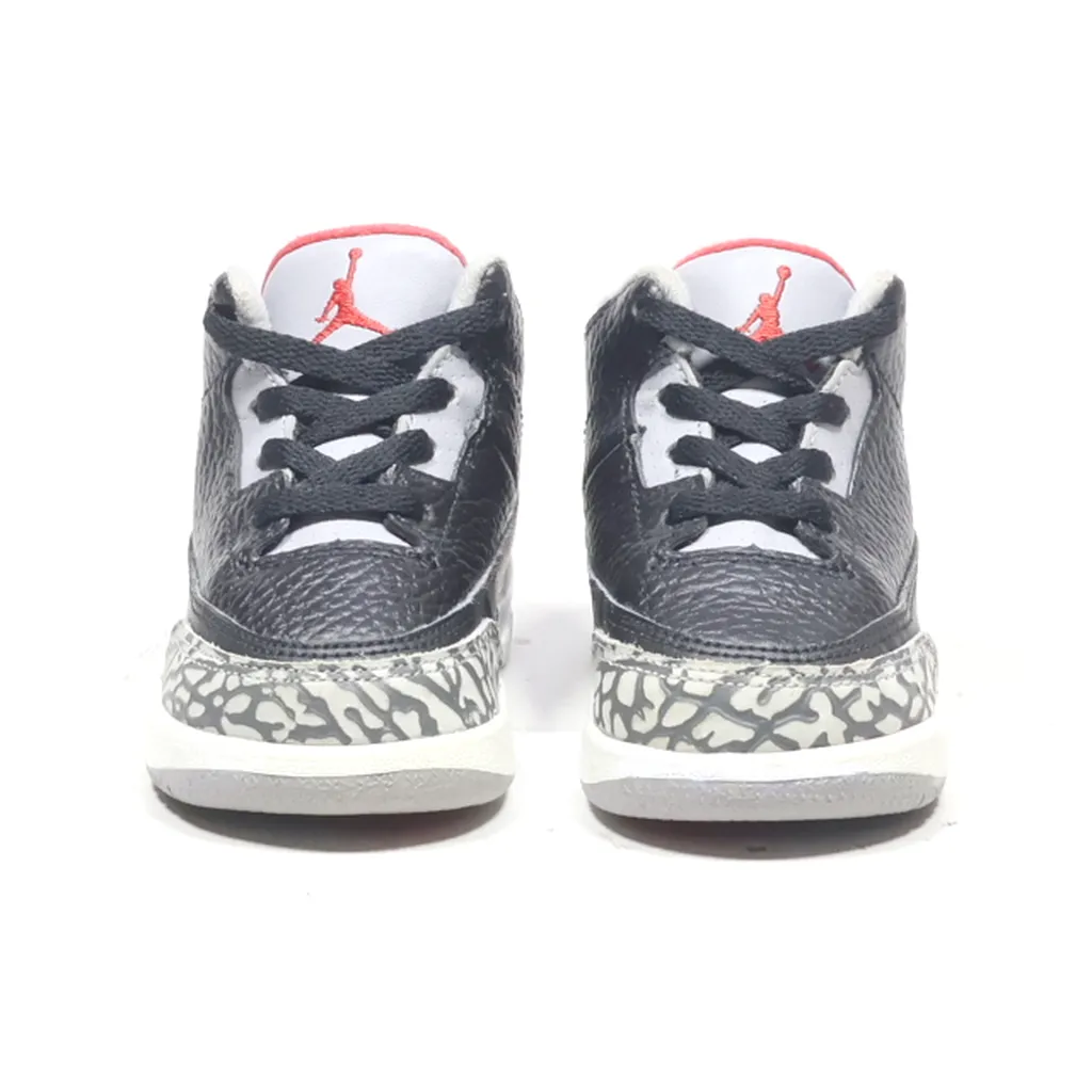 Air Jordan 3 Retro Bt Sneakers Leather Black Color For Kids