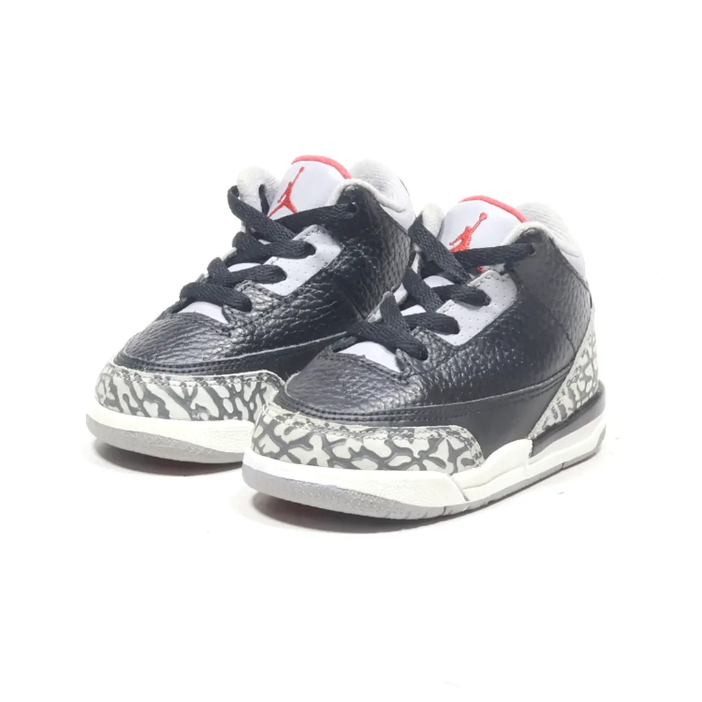 Air Jordan 3 Retro Bt Sneakers Leather Black Color For Kids