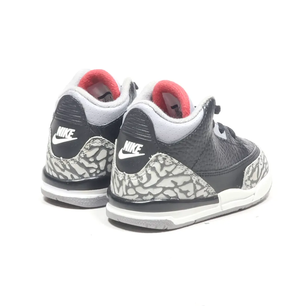 Air Jordan 3 Retro Bt Sneakers Leather Black Color For Kids