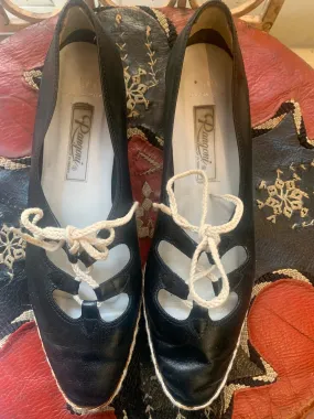 Black & White Espadrille Shoes