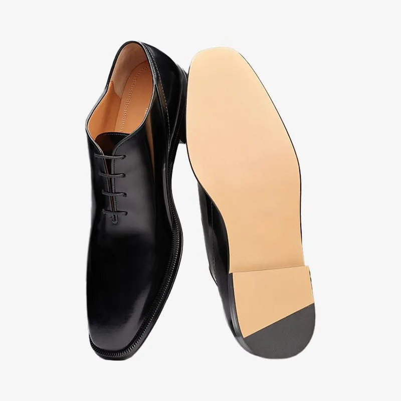 Black Brushed Calfskin Formal Lace-Ups
