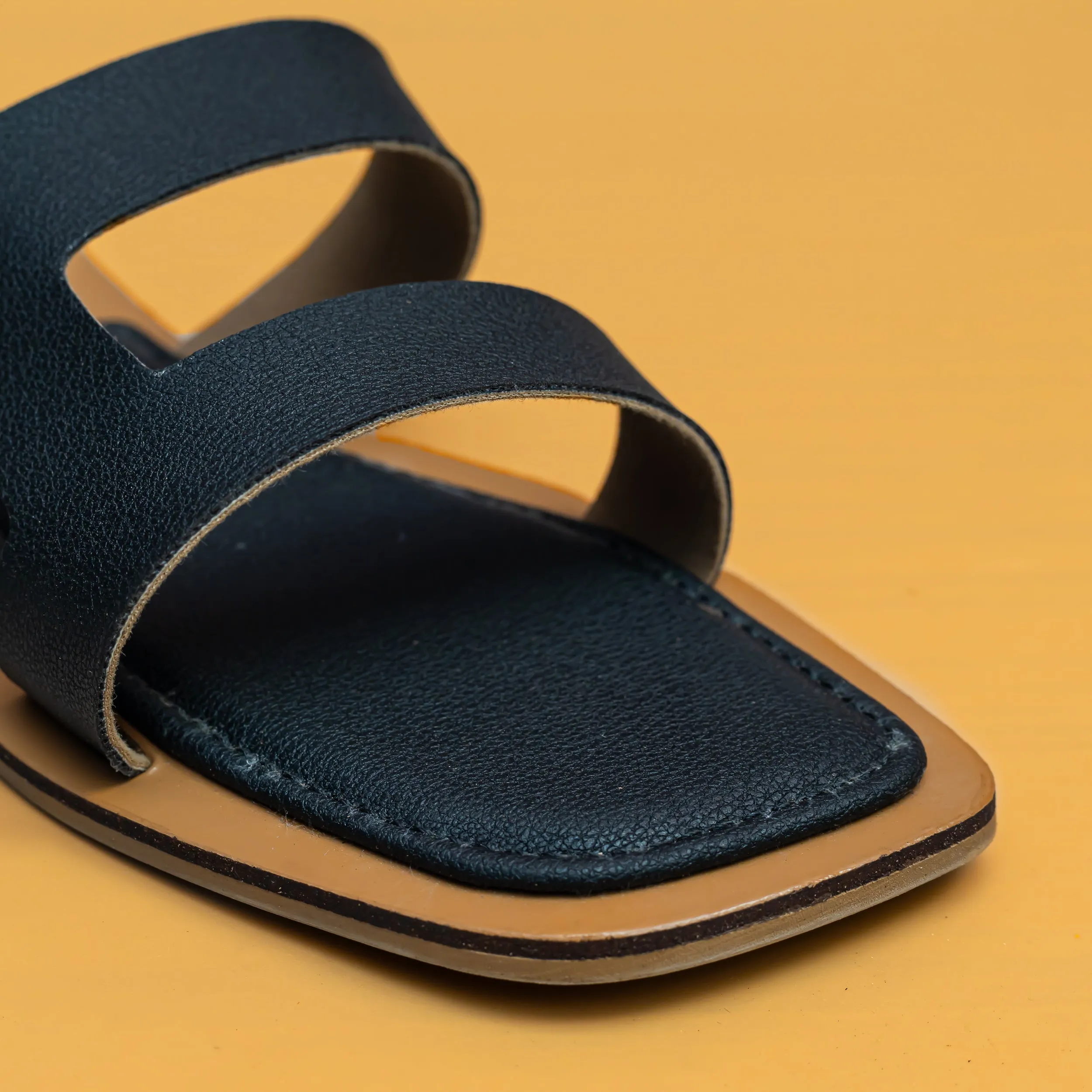 Double Strap Flats - Black