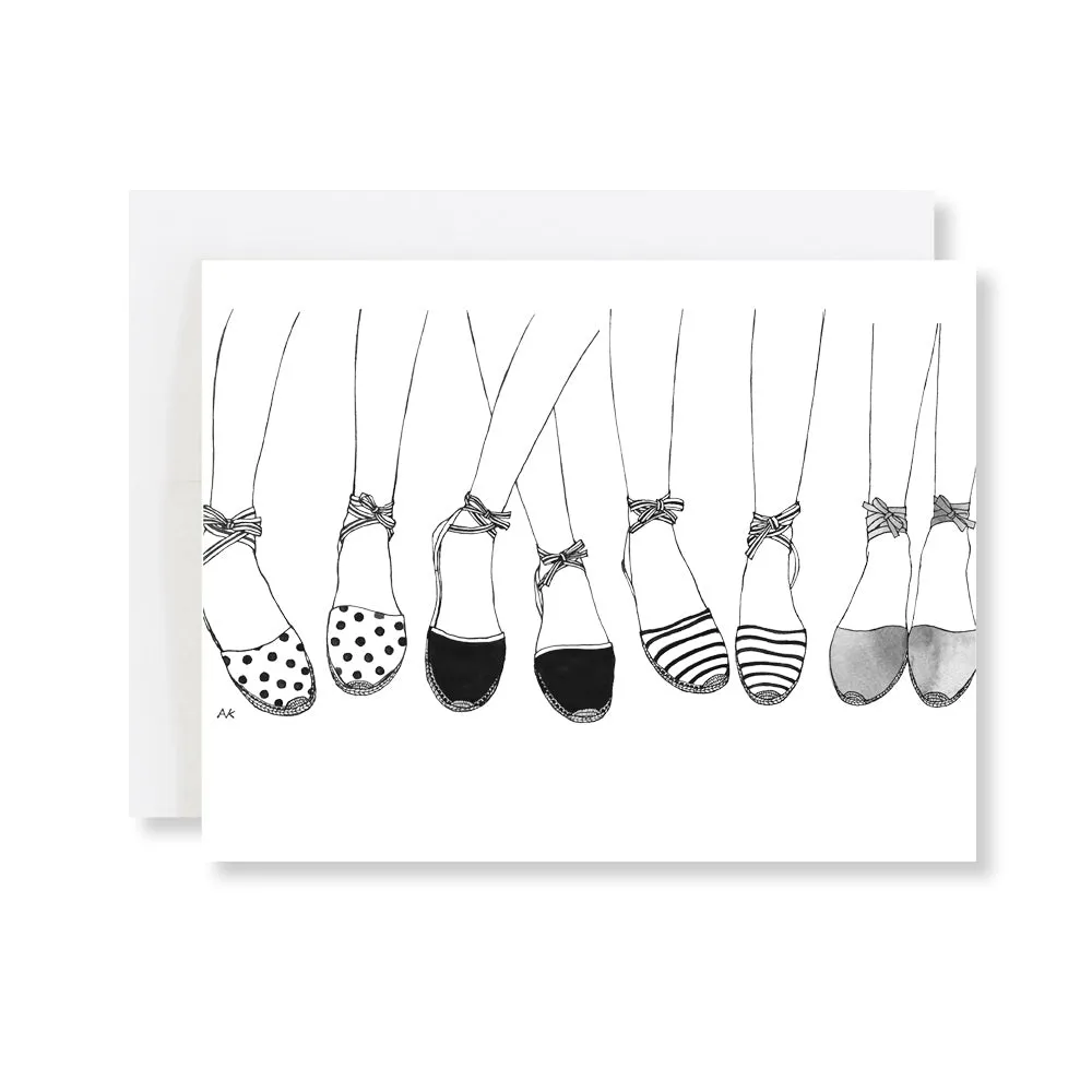 Espadrilles Shoes Fashion Illustration Blank Card