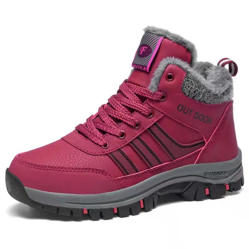 Ladies Winter Fur Lined Snow Boots Hiking Walking Shoes for Bunions