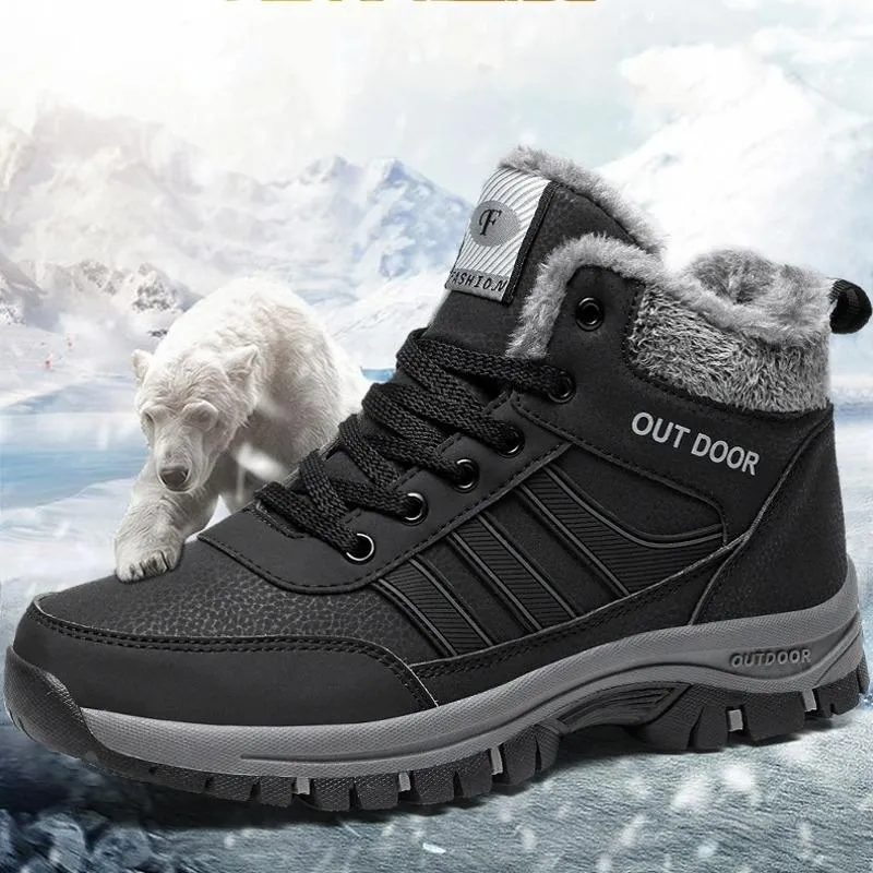 Ladies Winter Fur Lined Snow Boots Hiking Walking Shoes for Bunions