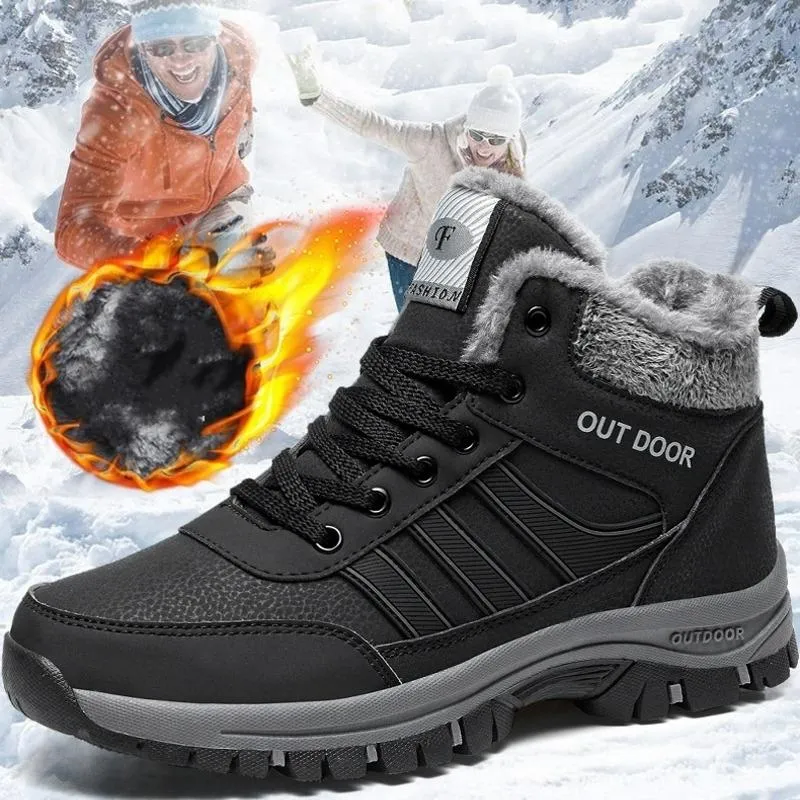 Ladies Winter Fur Lined Snow Boots Hiking Walking Shoes for Bunions