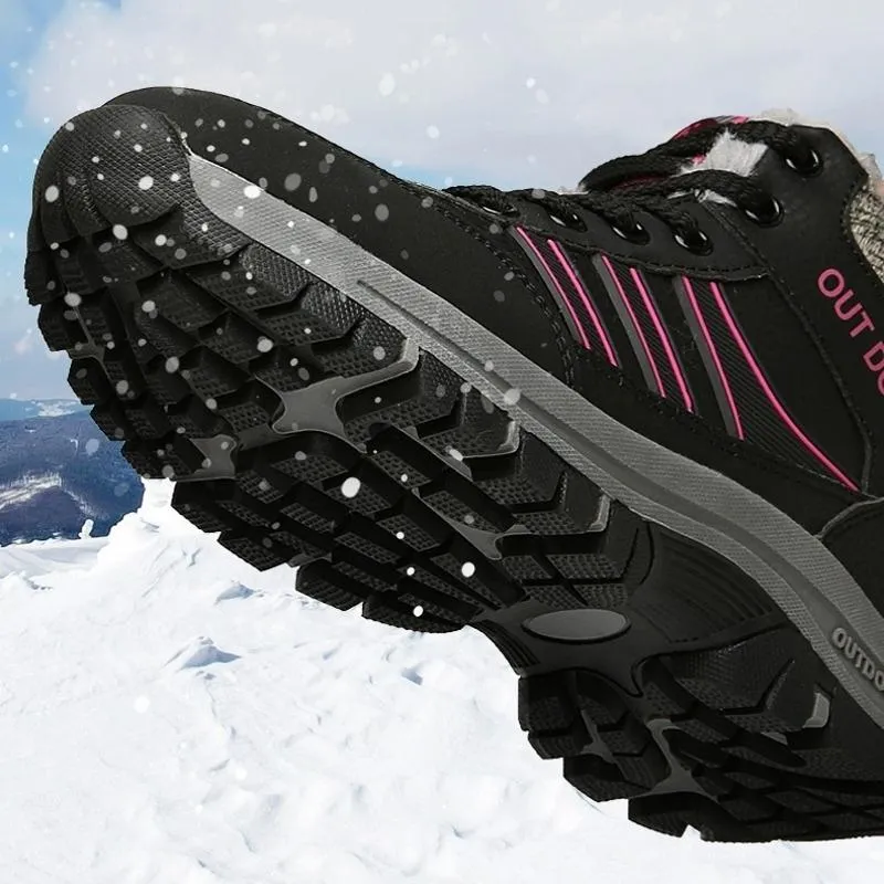 Ladies Winter Fur Lined Snow Boots Hiking Walking Shoes for Bunions