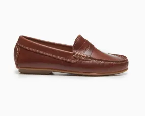 Leather Penny Loafers in Brown