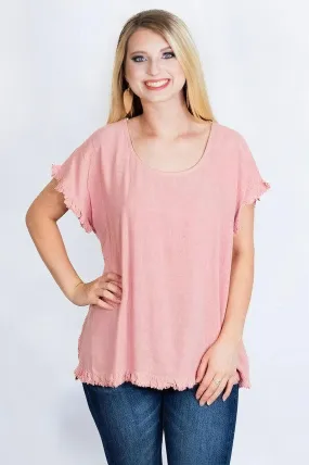 Linen Tunic Top with Lace Back Detail by Umgee Clothing