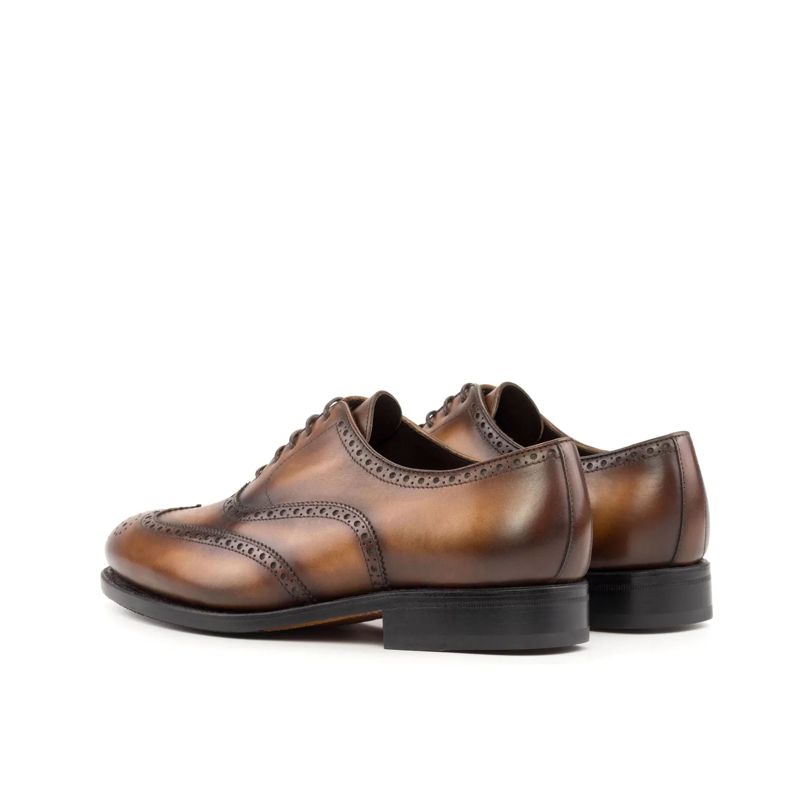 Men's Full Brogue Leather Shoes Goodyear Welt Wide Plus Size 5288