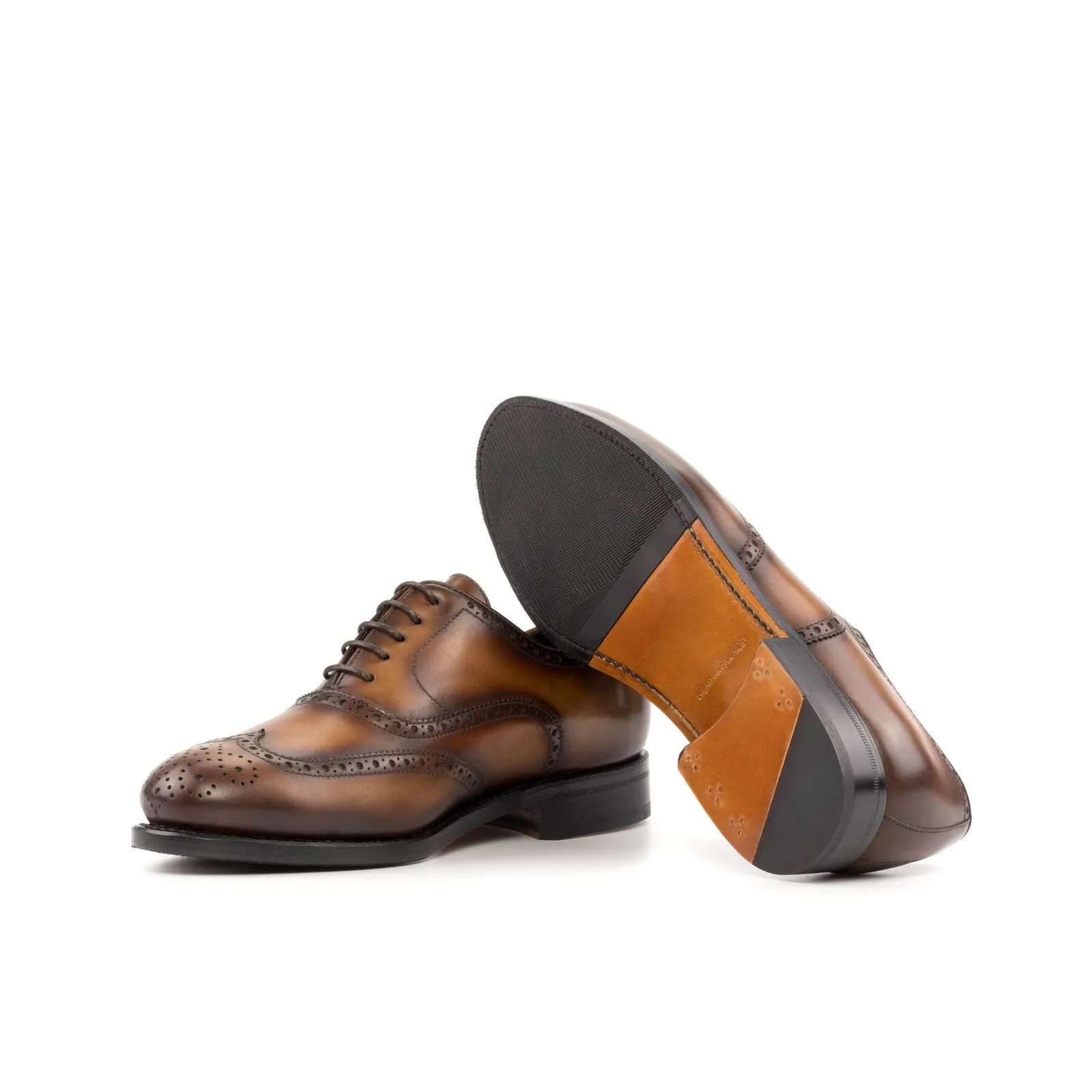 Men's Full Brogue Leather Shoes Goodyear Welt Wide Plus Size 5288