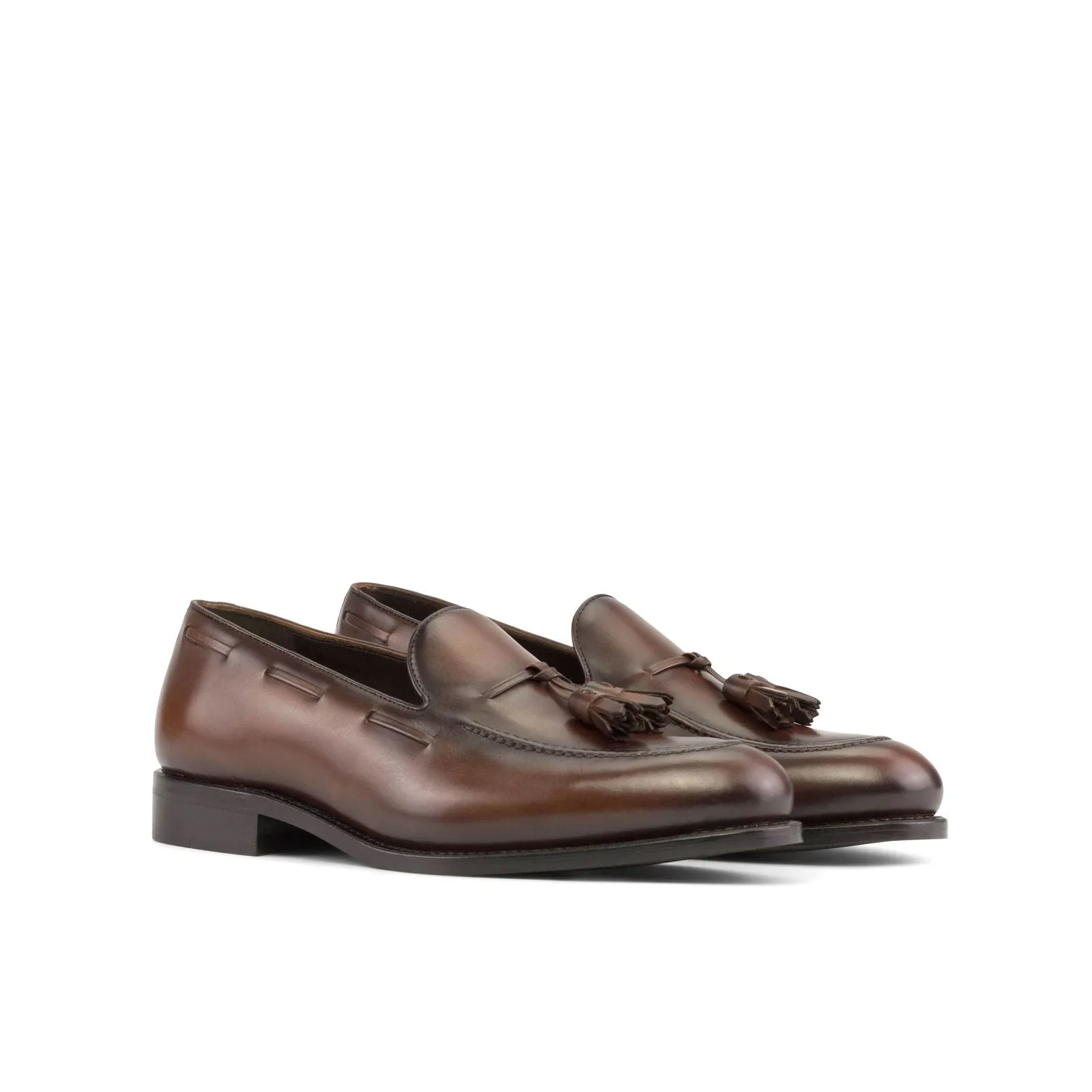 Men's Loafer Leather Shoes Goodyear Welt Wide Plus Size Brown 5521