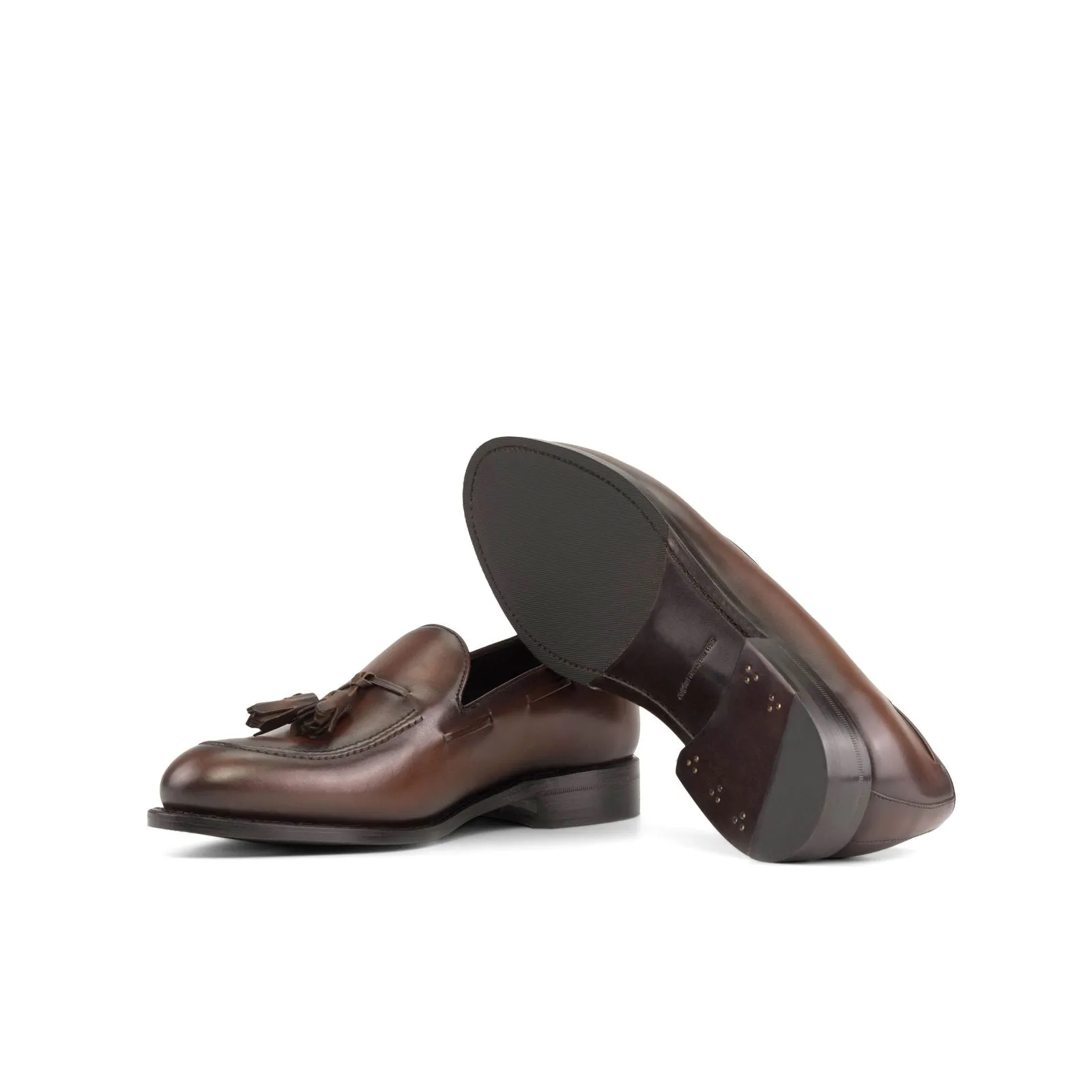 Men's Loafer Leather Shoes Goodyear Welt Wide Plus Size Brown 5521