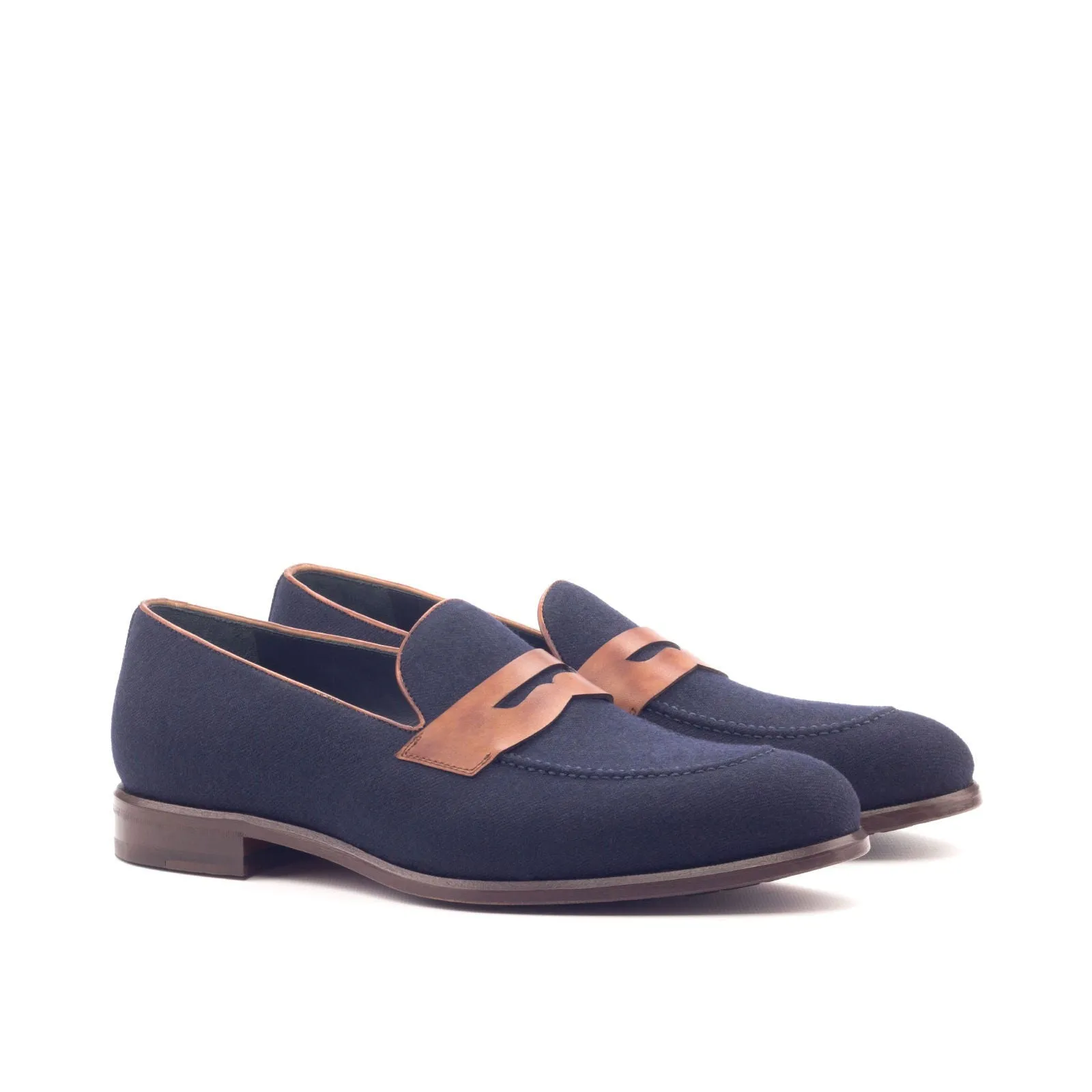 Men's Loafer Leather Shoes Wide Plus Size Blue Brown 3073