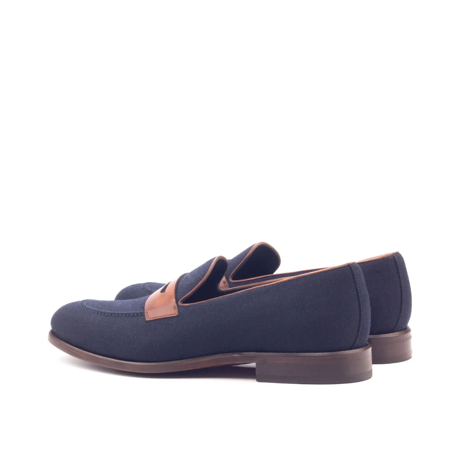 Men's Loafer Leather Shoes Wide Plus Size Blue Brown 3073