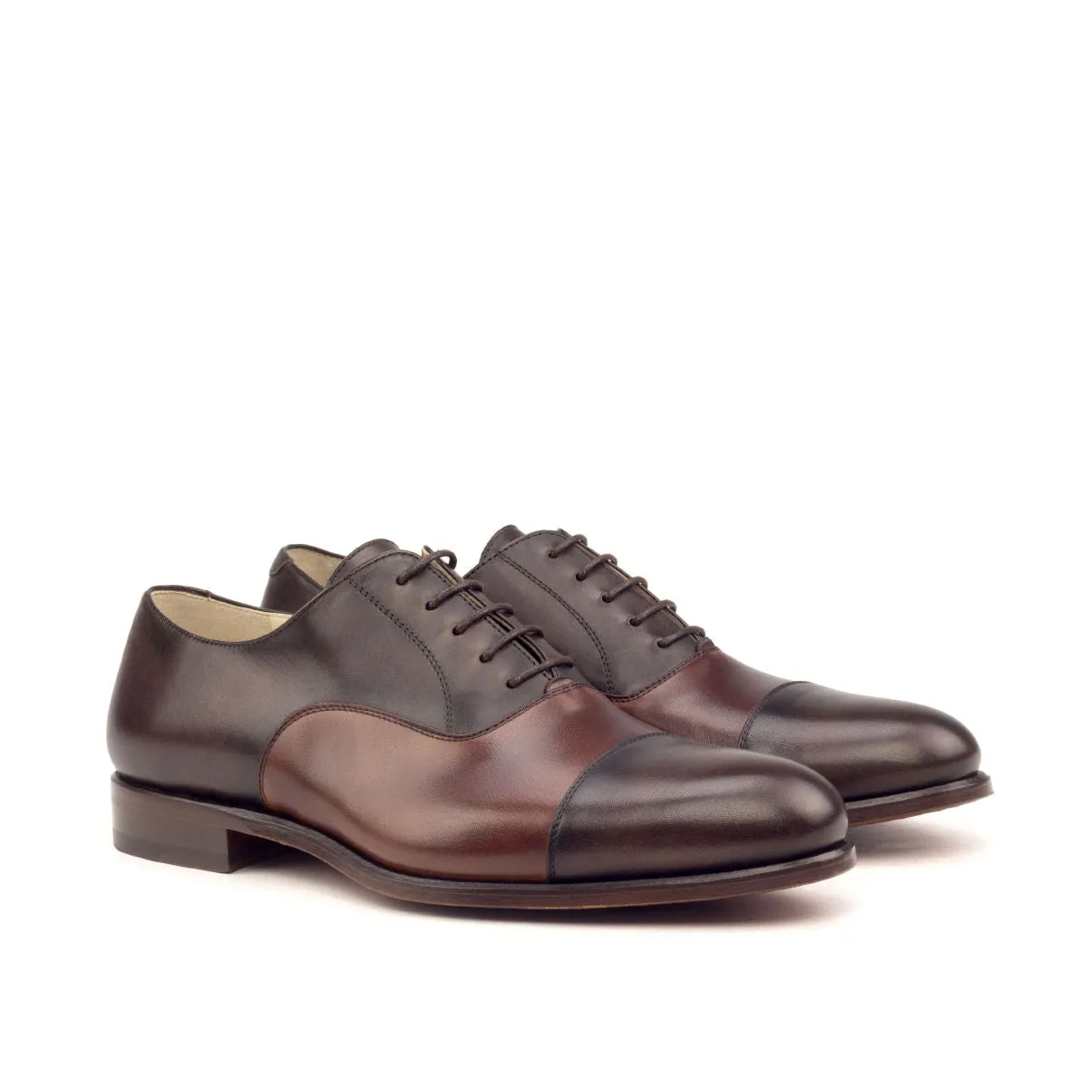 Men's Oxford Leather Shoes Wide Plus Size Brown Dark Brown 2595