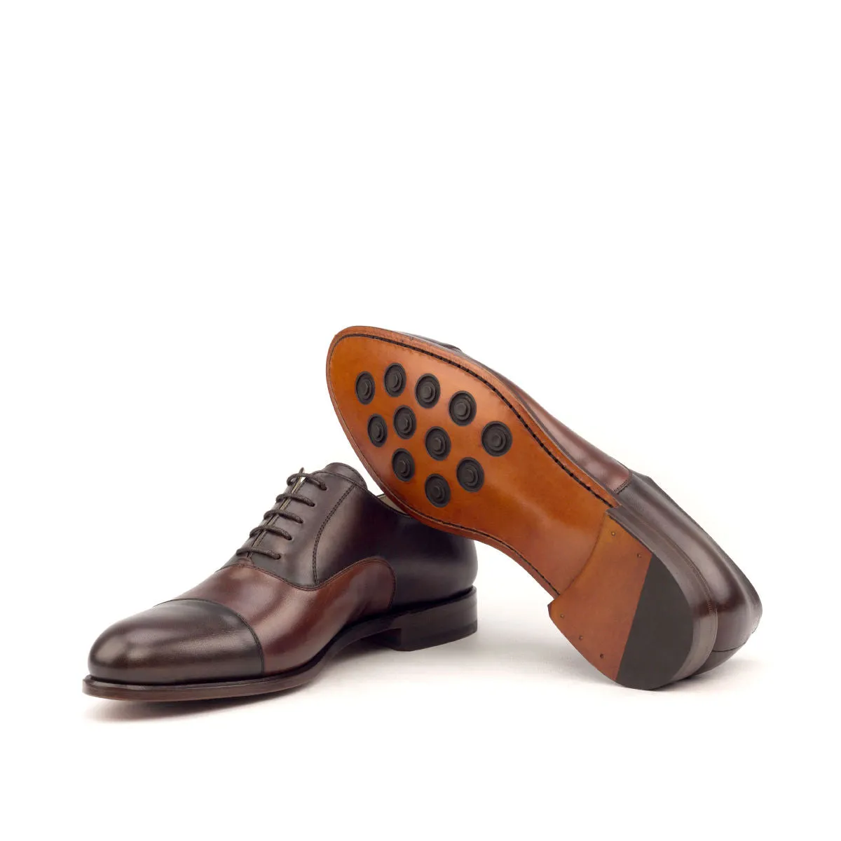 Men's Oxford Leather Shoes Wide Plus Size Brown Dark Brown 2595