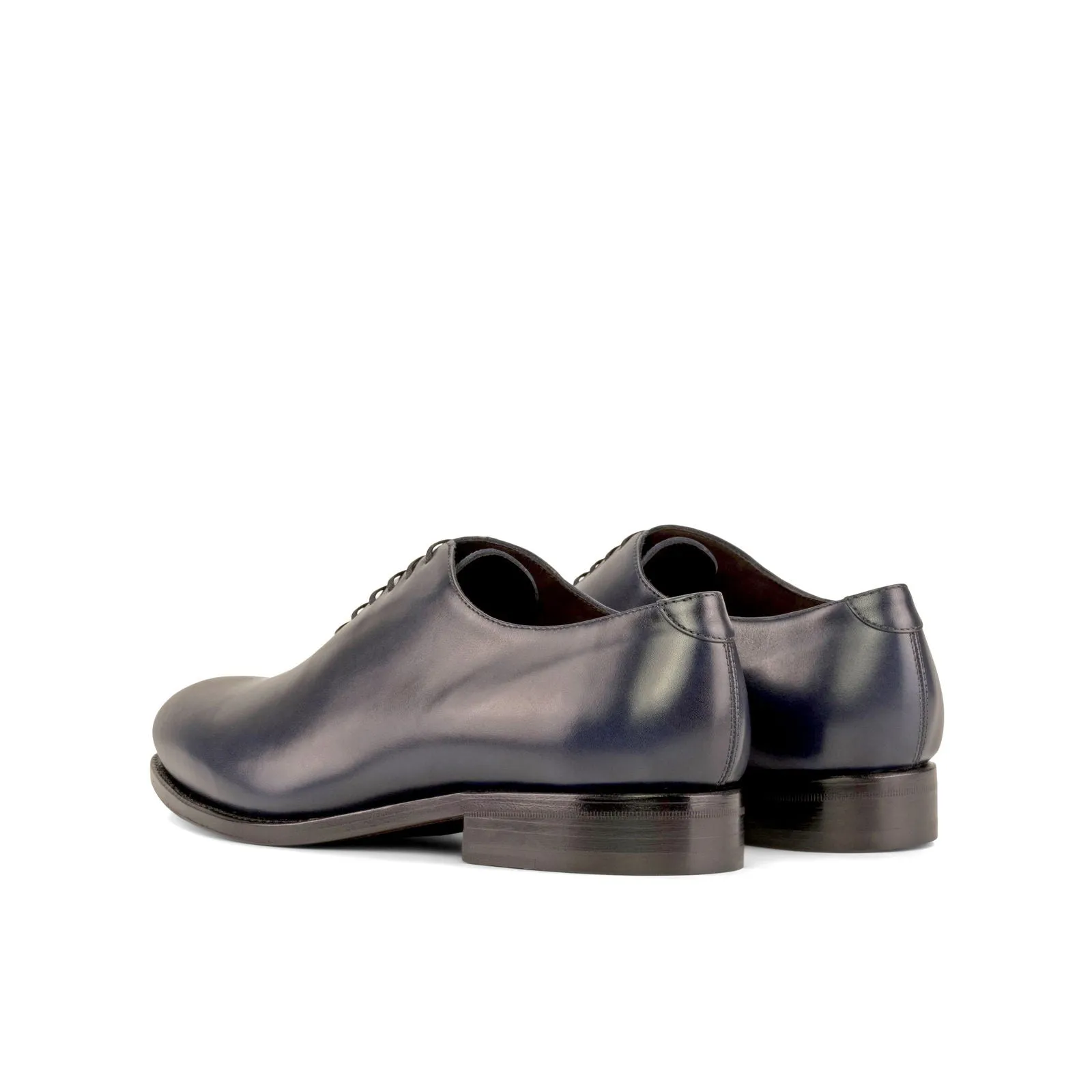 Men's Wholecut Leather Shoes Goodyear Welt Wide Plus Size Blue 5381