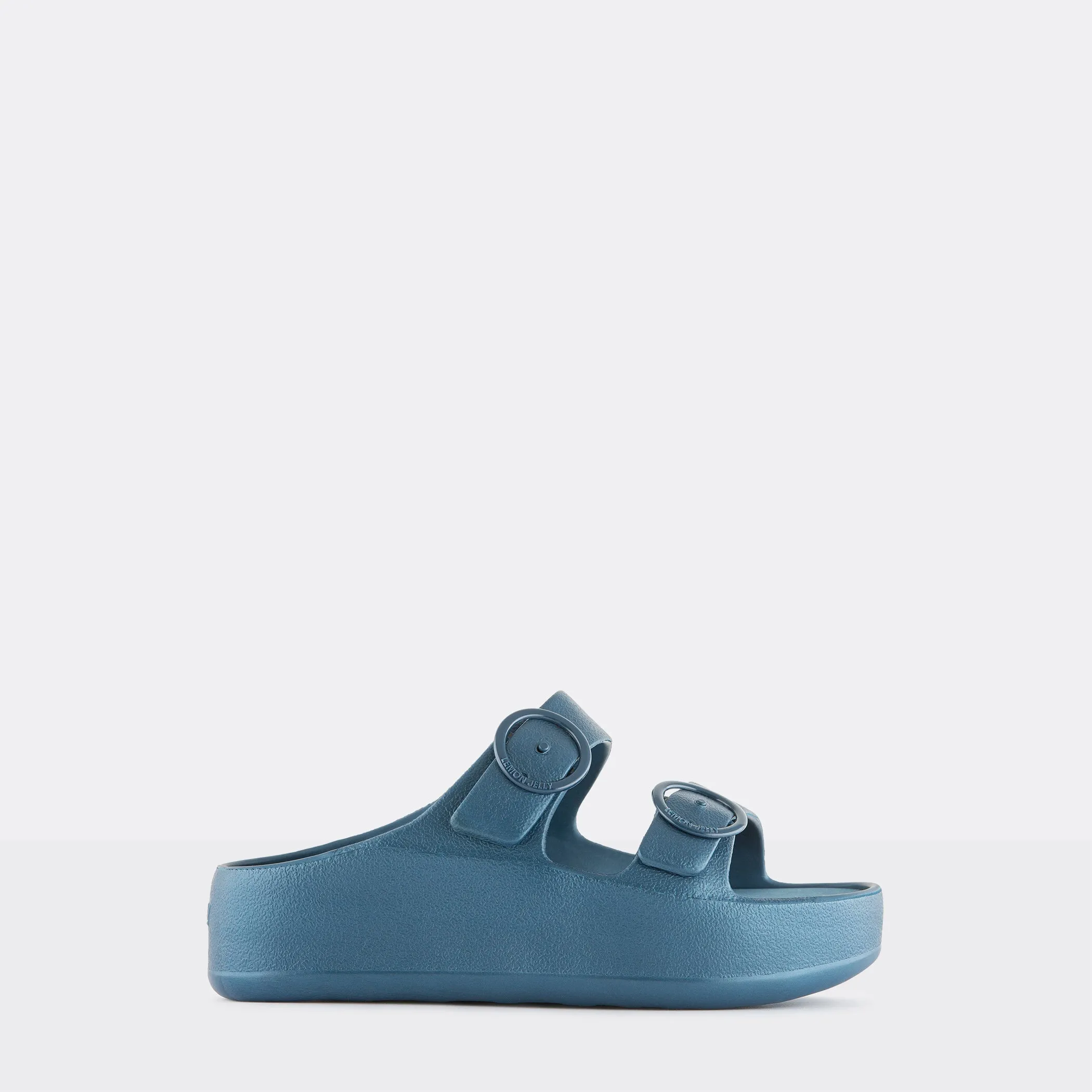 Metallic Blue Slides Vegan