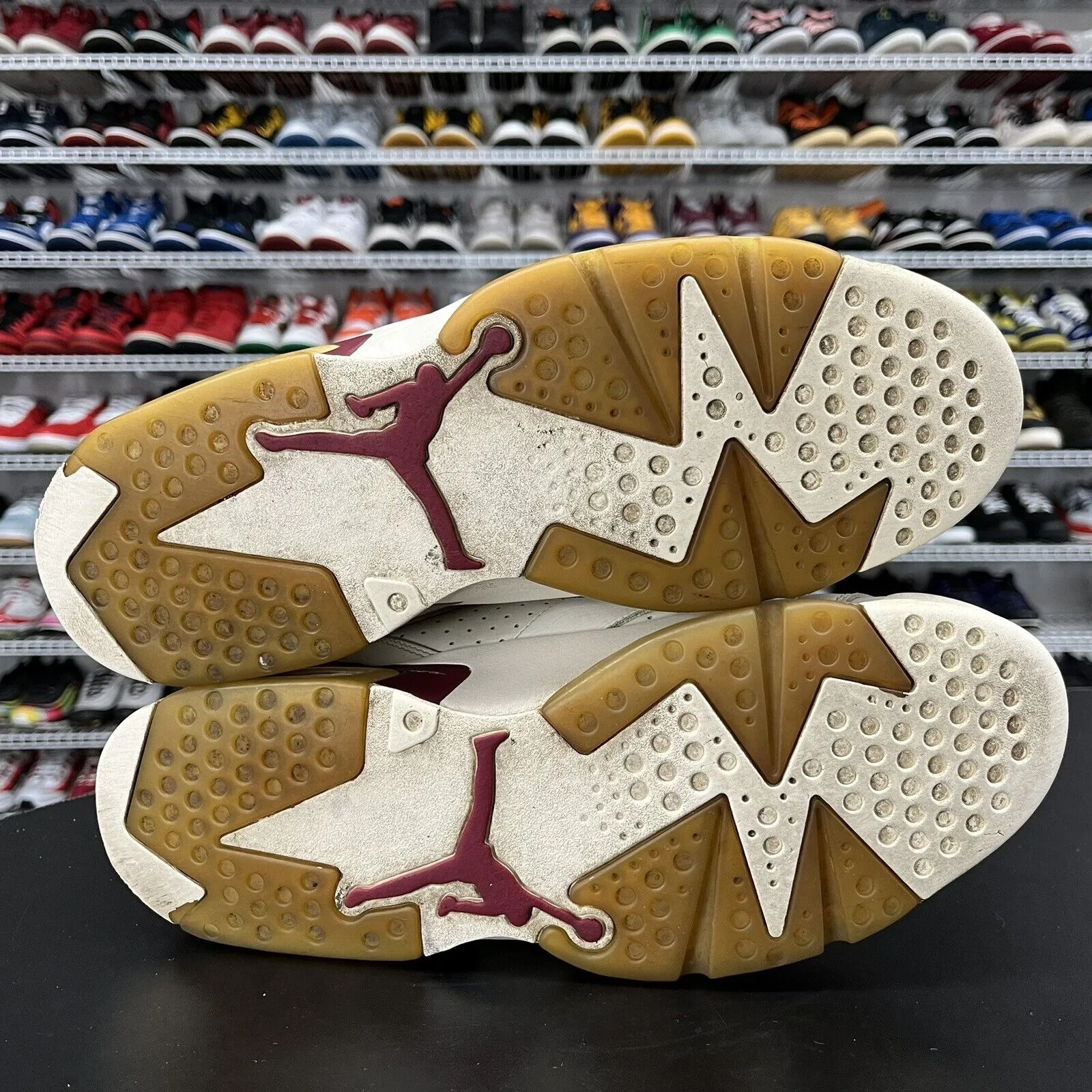 Nike Air Jordan 6 Retro White Maroon 2015 384664-116 Men's Size 13