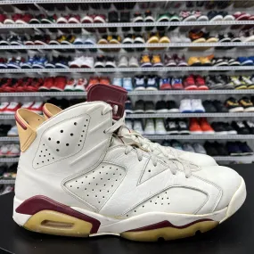 Nike Air Jordan 6 Retro White Maroon 2015 384664-116 Men's Size 13