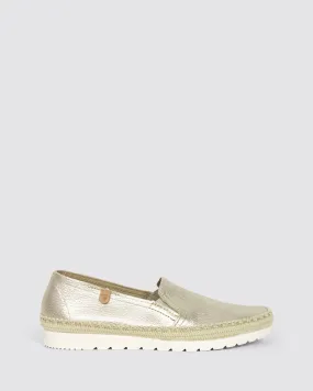 NURIA FLATS GOLD LEATHER