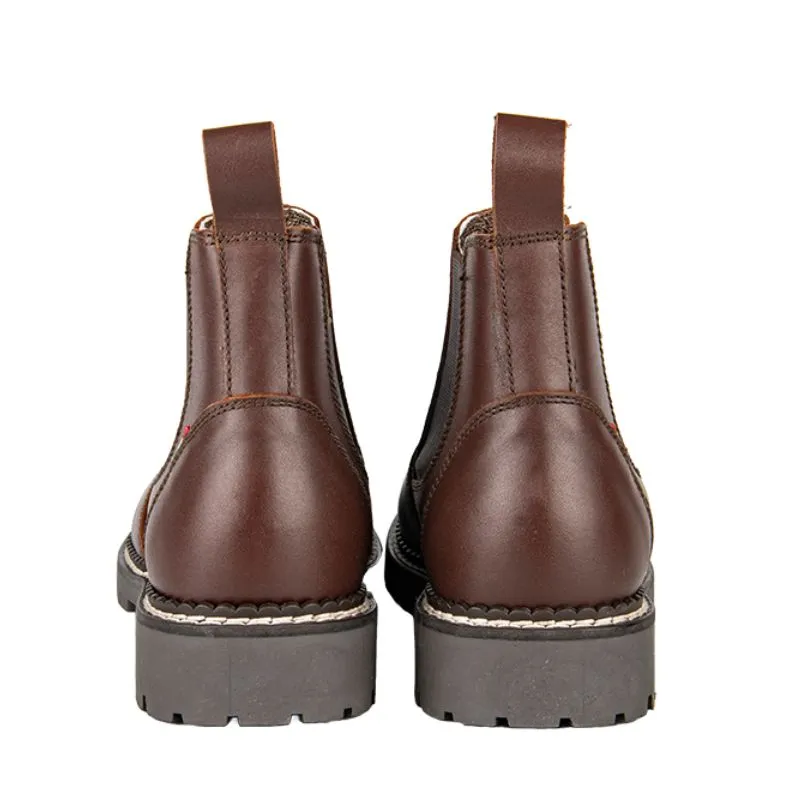Omnio Leather Chelsea Boots in Chestnut Brown