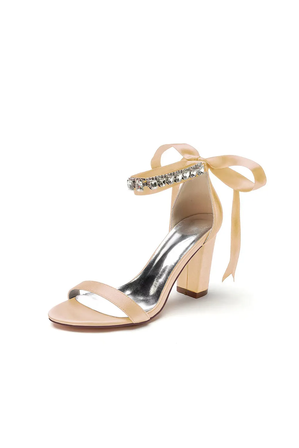 Open Toe Ribborn Tie High Heels Party