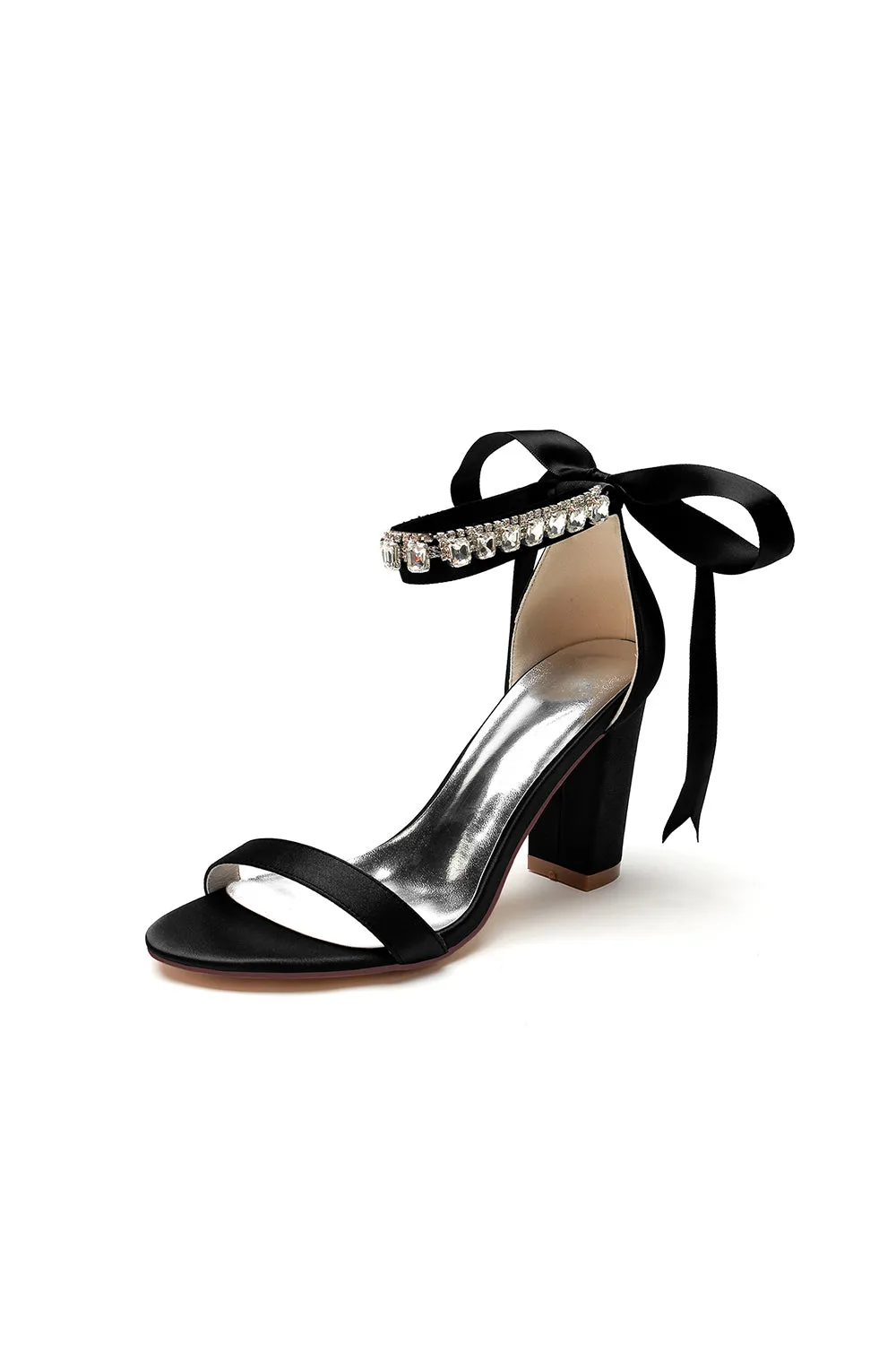 Open Toe Ribborn Tie High Heels Party