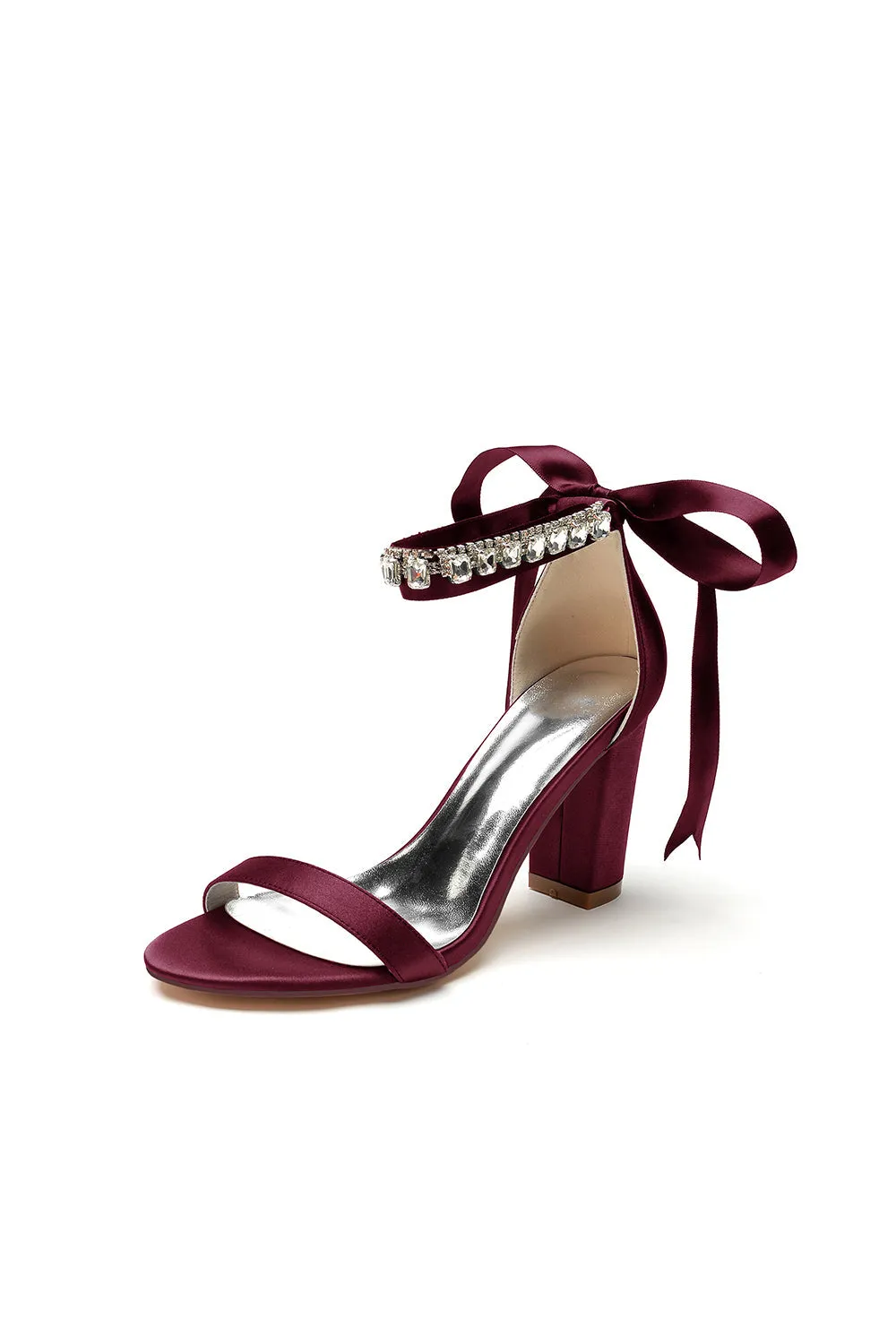 Open Toe Ribborn Tie High Heels Party