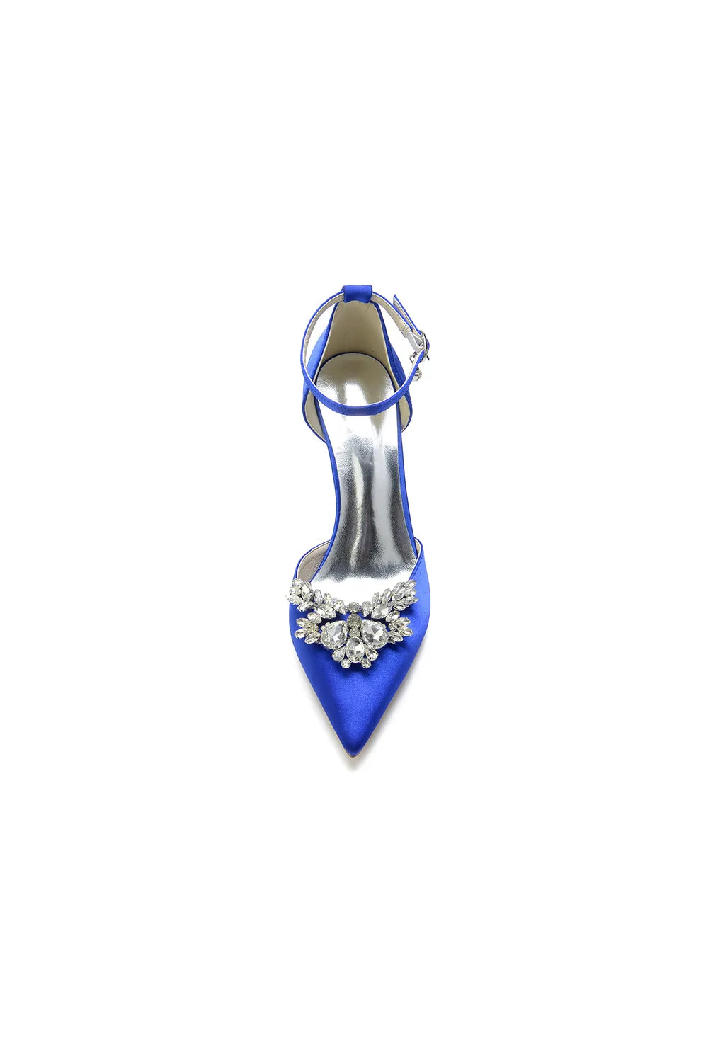 Pointed Toe Crystal Party Ankle Strap Heels Shoes