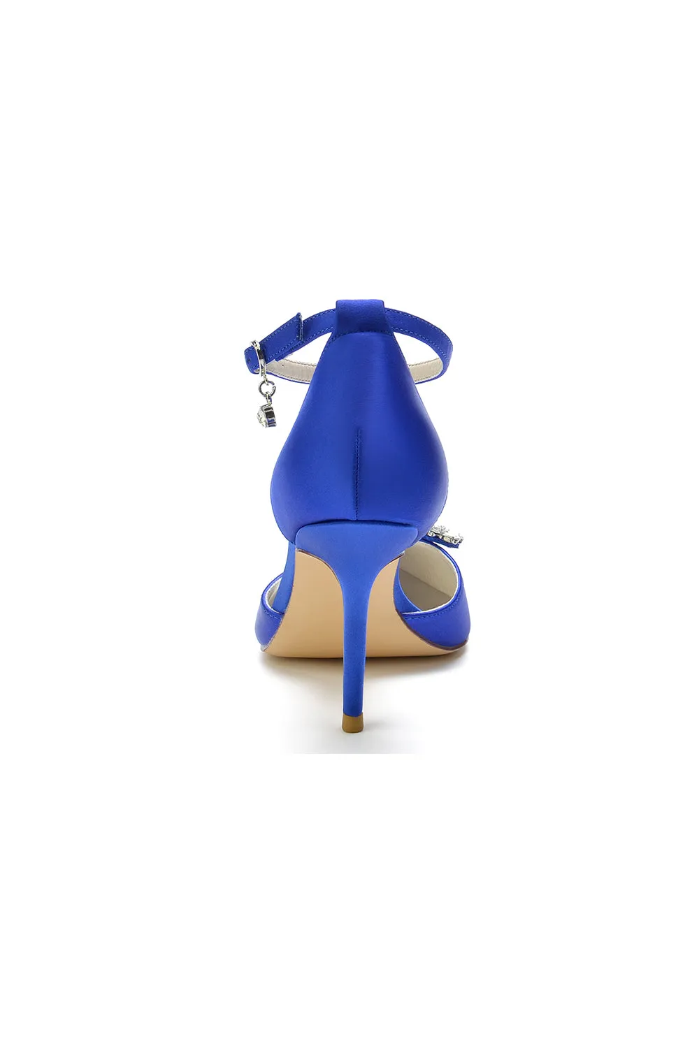 Pointed Toe Crystal Party Ankle Strap Heels Shoes