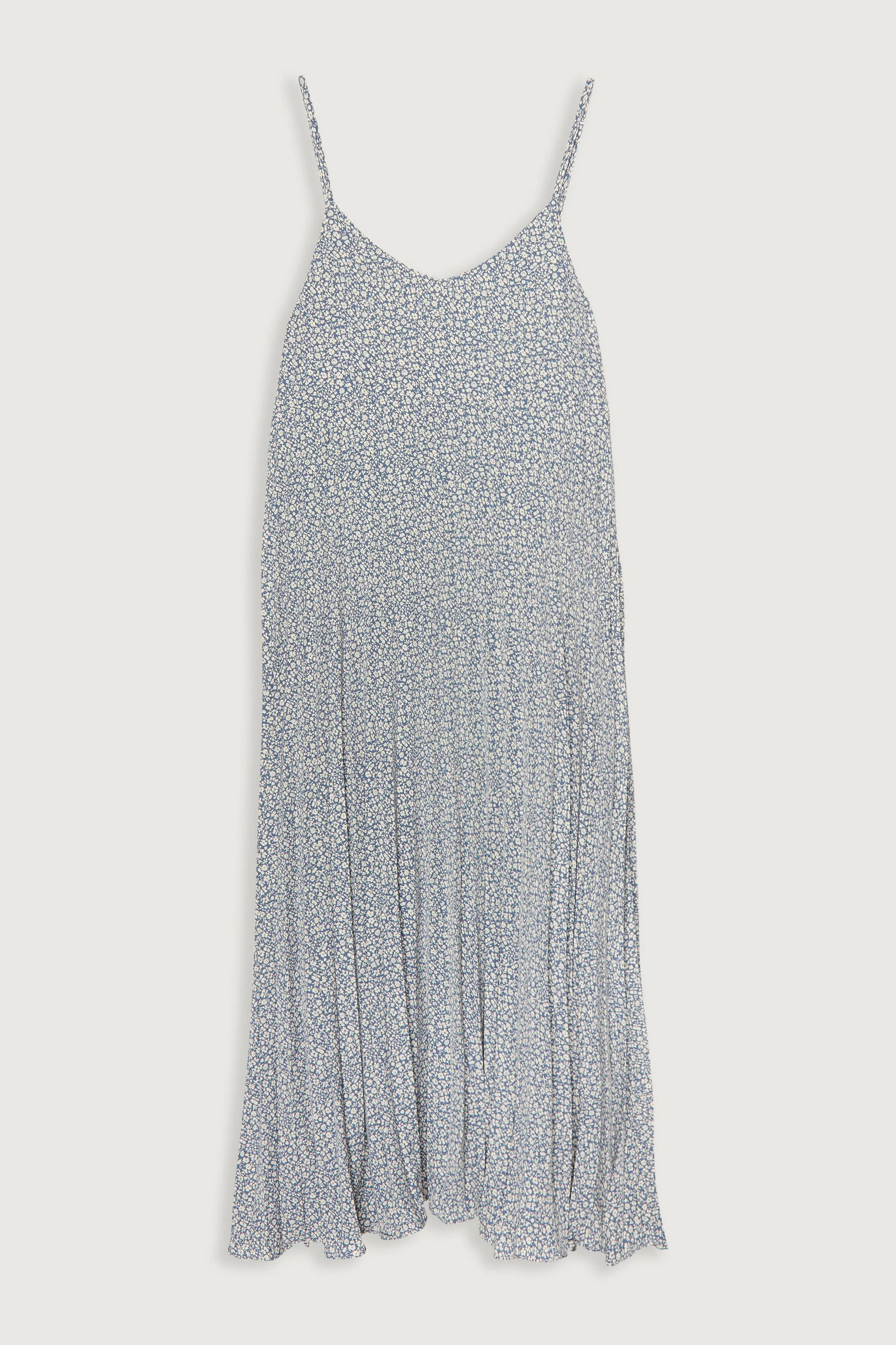 PRINTED MIDI DRESS WITH PLEATS