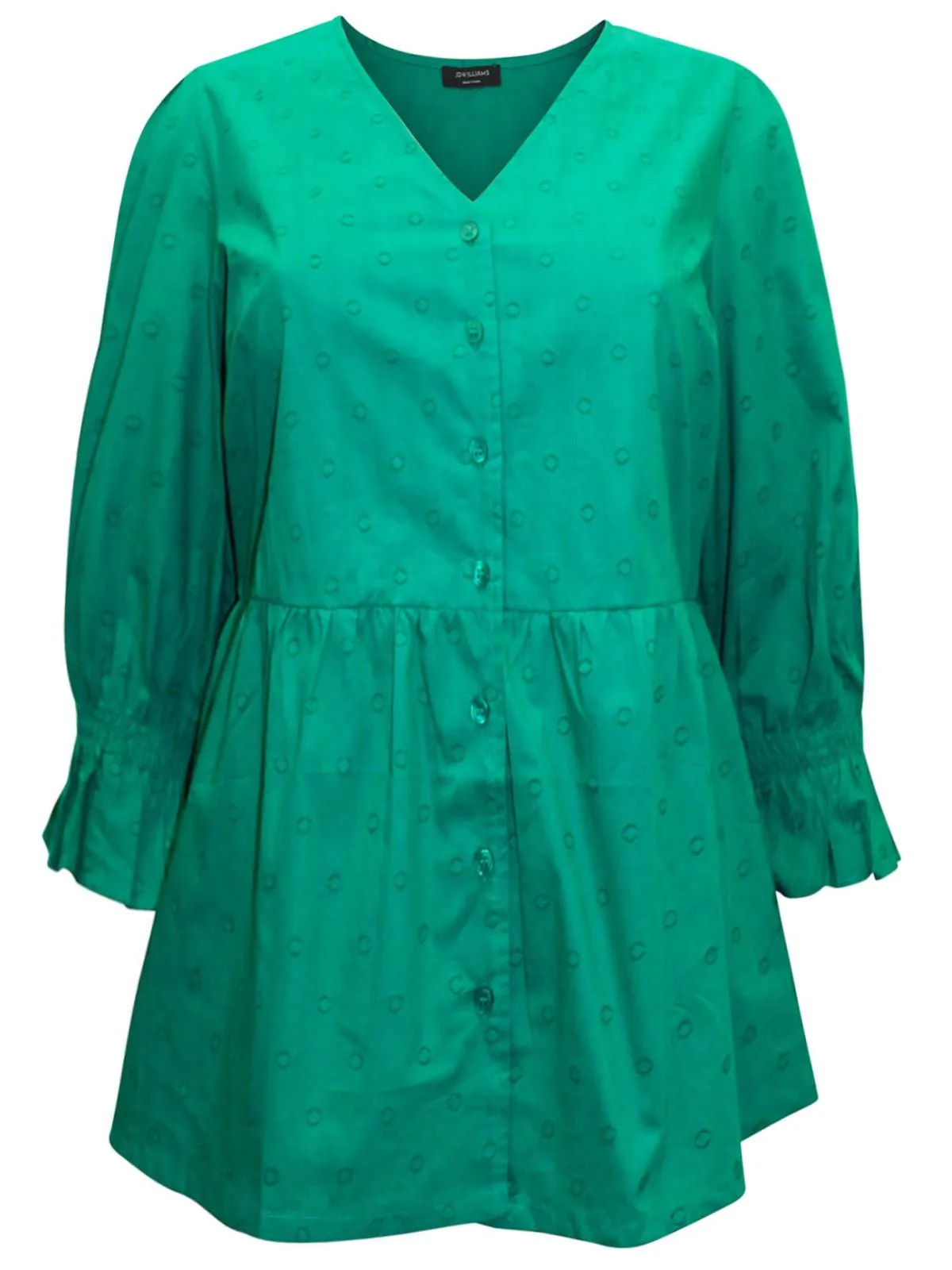 Puff Sleeve Dobby Blouse