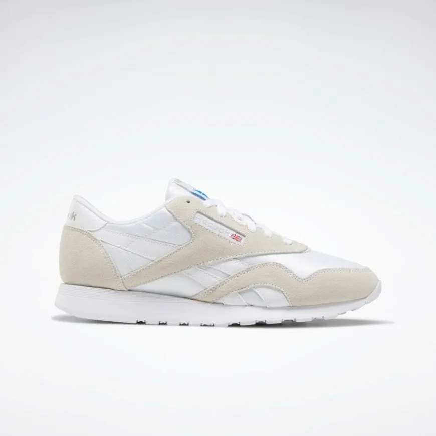 Reebok Classic Nylon Men Running Shoes White/Light Grey
