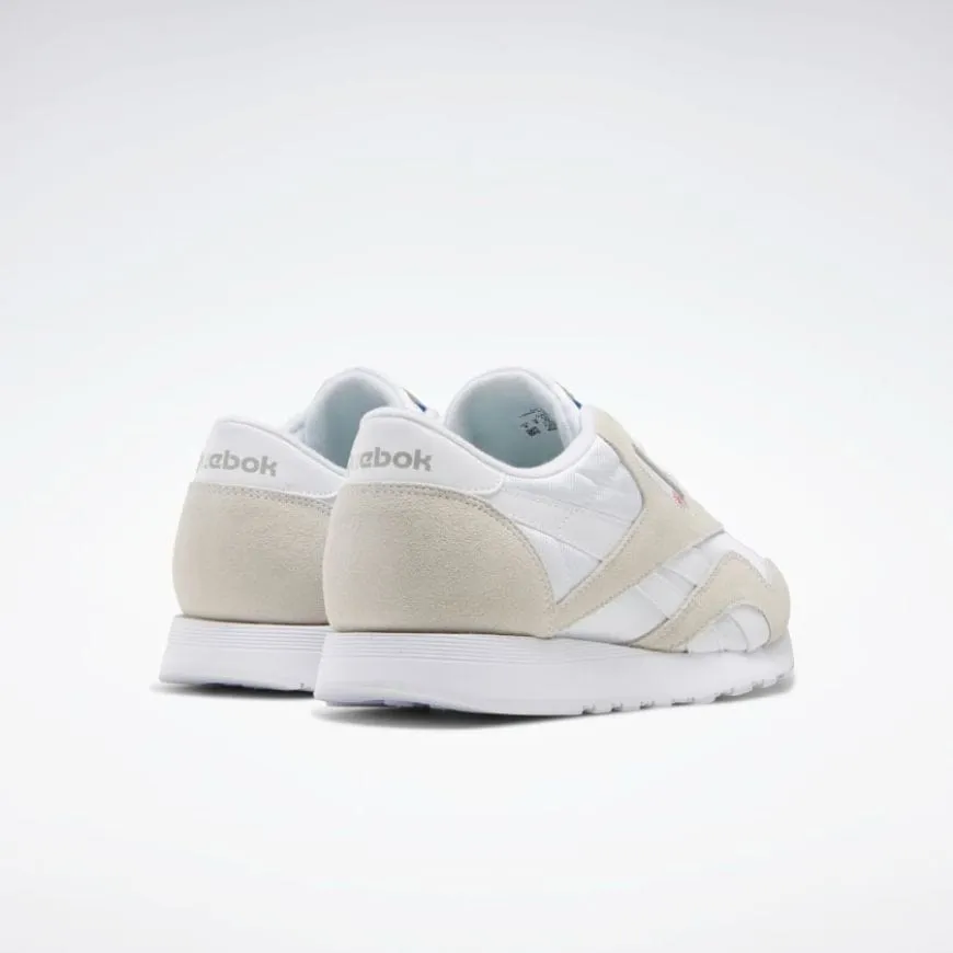 Reebok Classic Nylon Men Running Shoes White/Light Grey