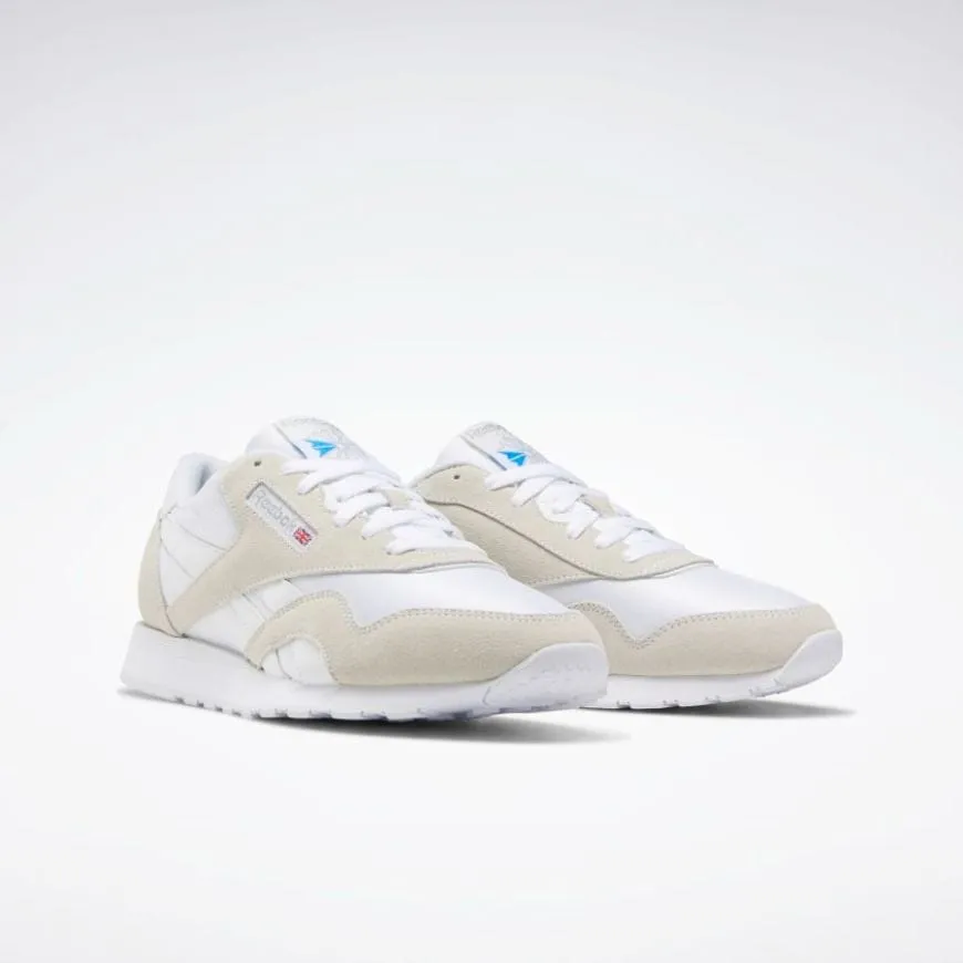 Reebok Classic Nylon Men Running Shoes White/Light Grey