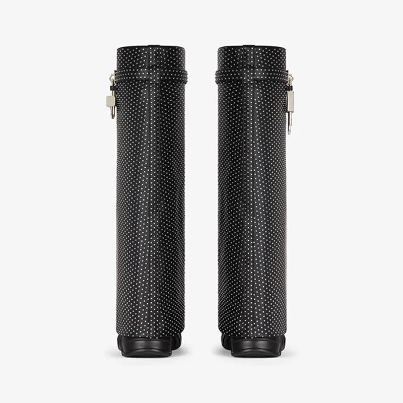 Refined Black Calf High Boots 80mm