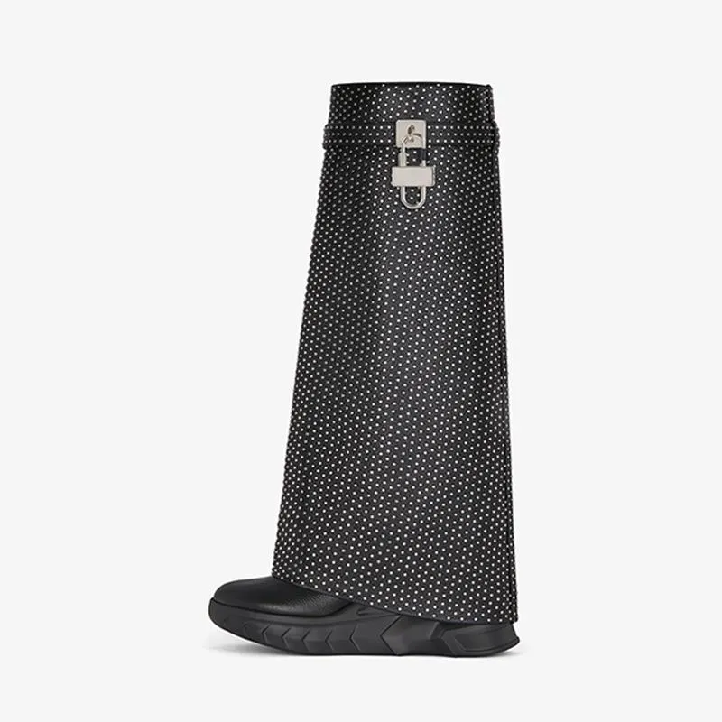 Refined Black Calf High Boots 80mm