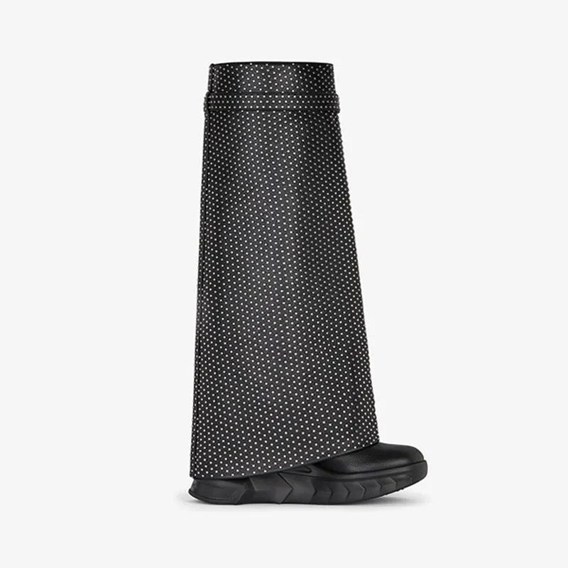 Refined Black Calf High Boots 80mm