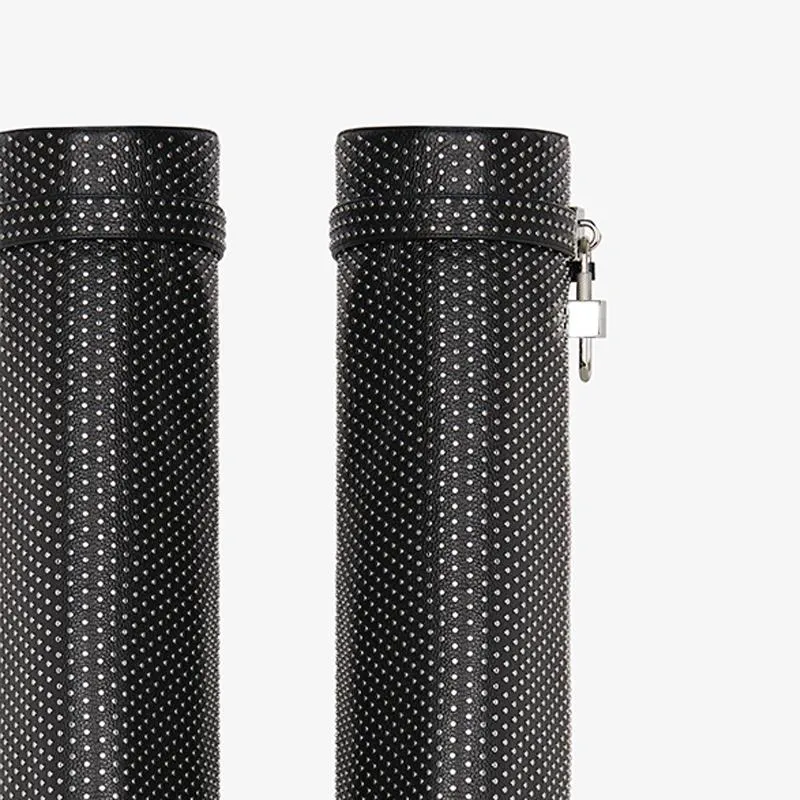 Refined Black Calf High Boots 80mm