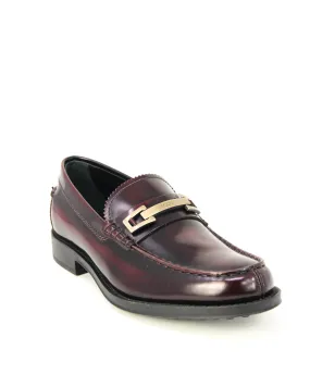 Tod's Men's Macro Leather Moccasins Loafers BORDEAUX XXM0UD0N651AKTR802