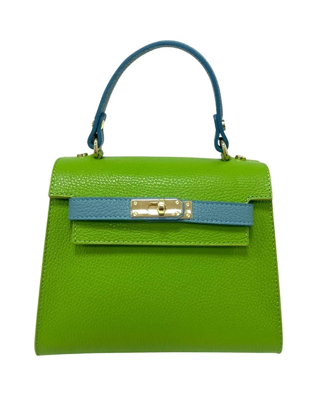 TWO-TONED LEATHER SATCHEL BAG