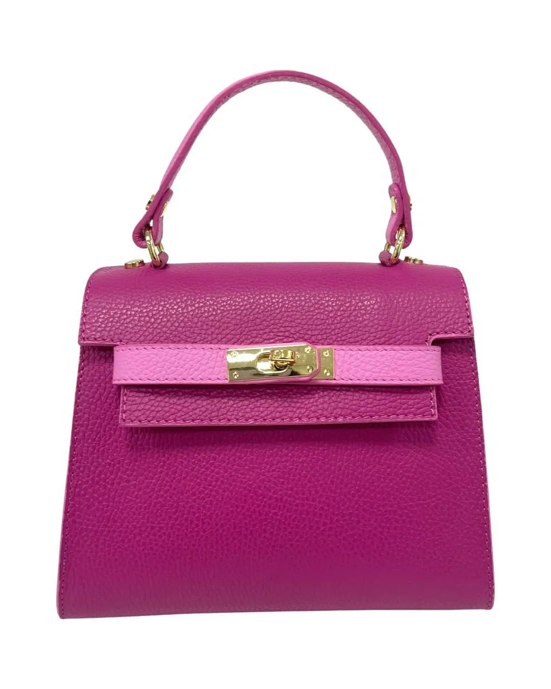 TWO-TONED LEATHER SATCHEL BAG