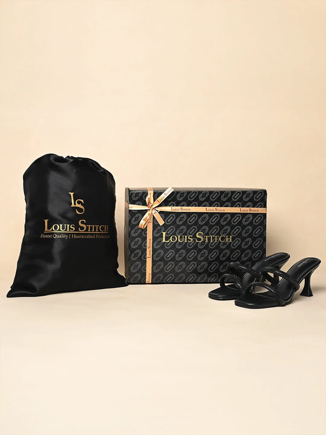 Women's Black Open Toe Glitter Double Strap Lightweight Sandals