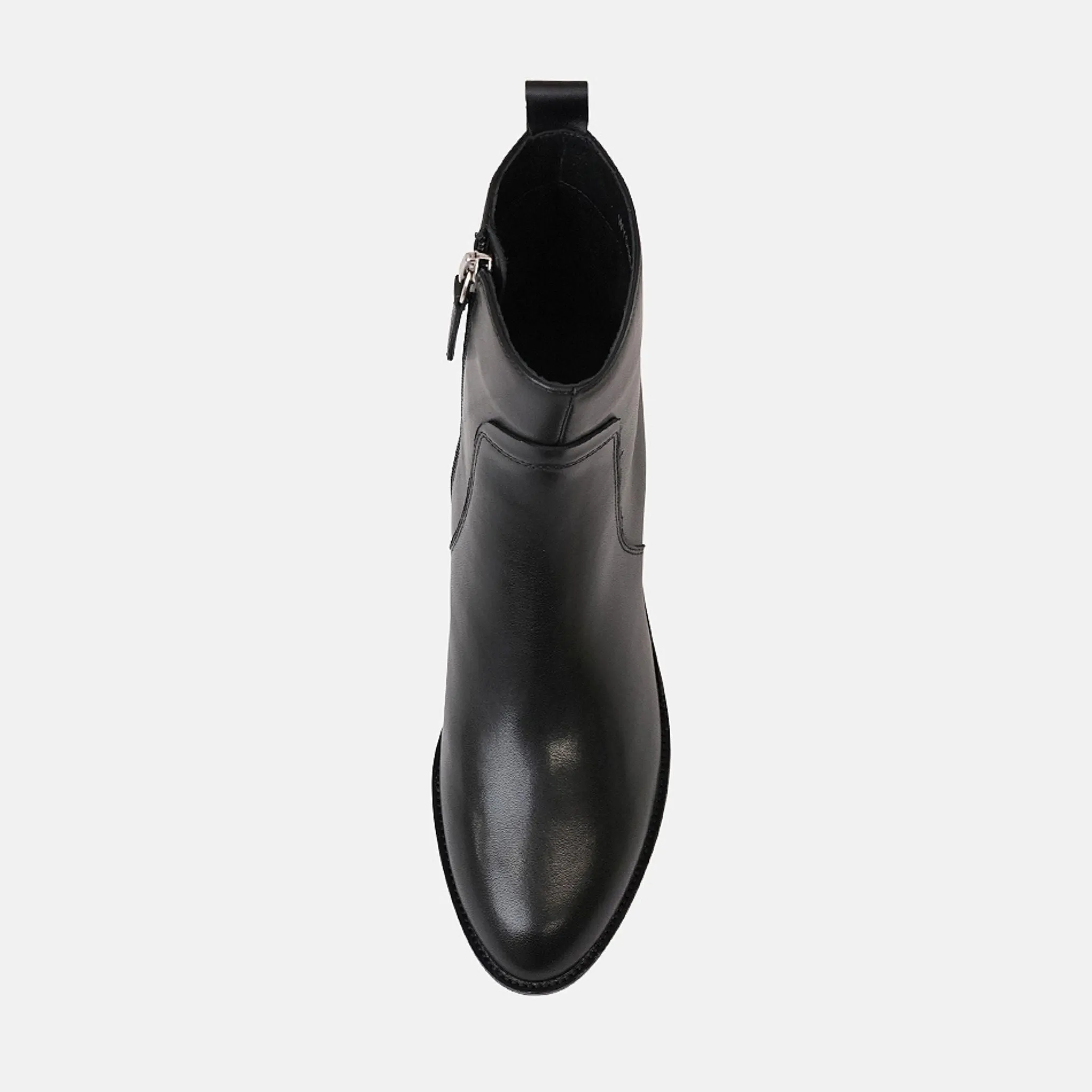 Wyona Black Leather Ankle Boots