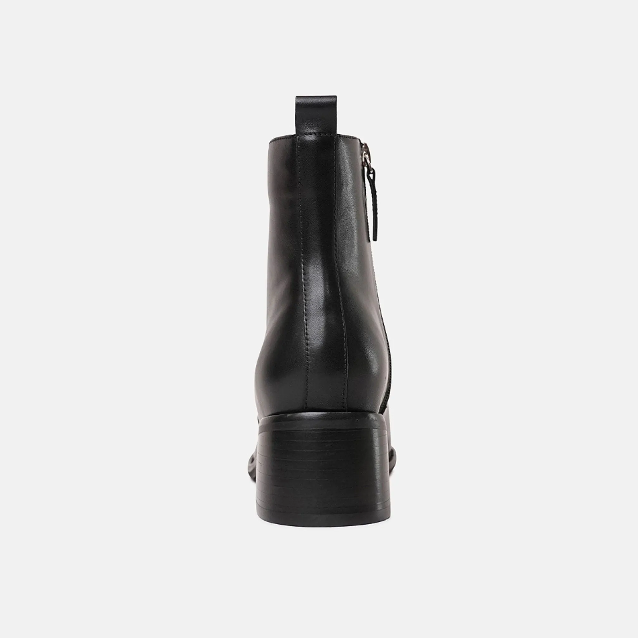 Wyona Black Leather Ankle Boots